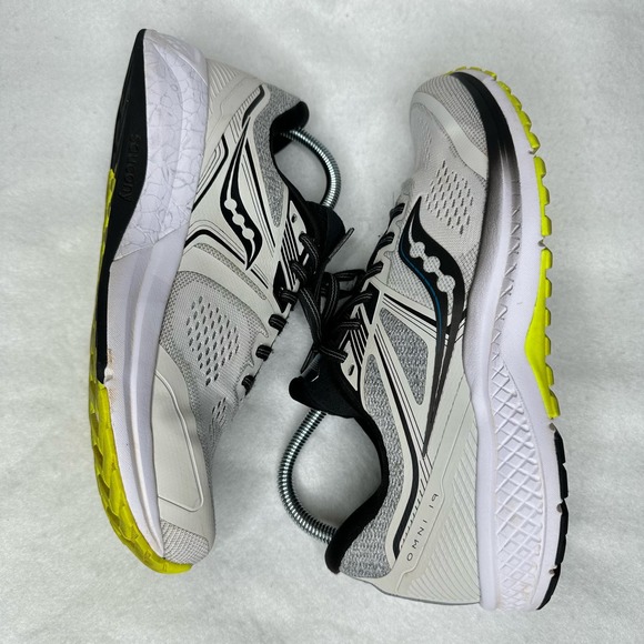 Saucony Omni 19 Mens Running Shoe Sneakers Grey Fog Citrus S20570-45 Size 8 - Picture 7 of 7